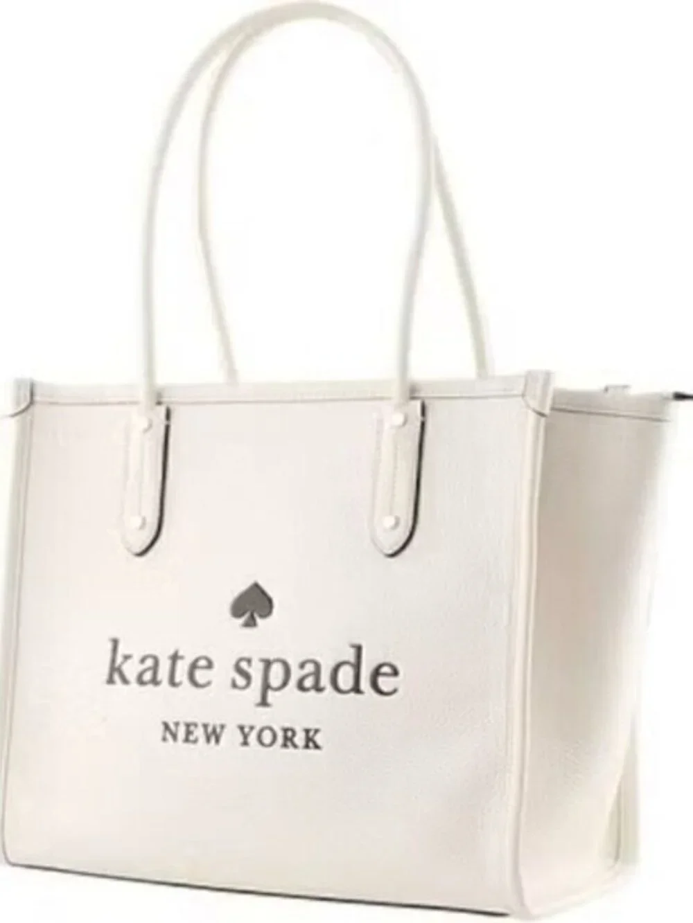Kate Spade Ella Large White Leather Logo Tote New Without Tags
